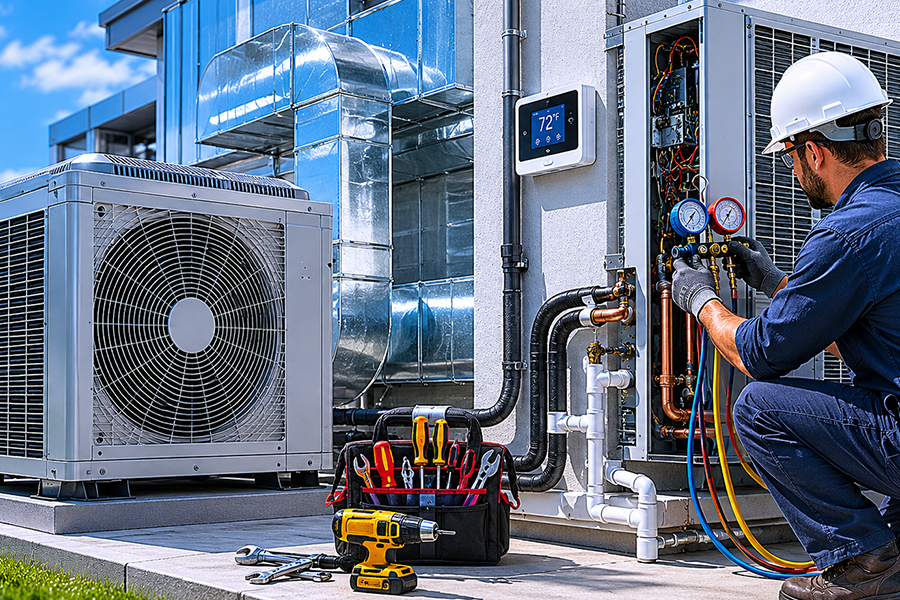 HVAC system technician maintenance service