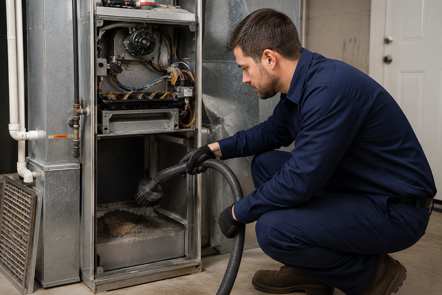 Furnace cleaning technician